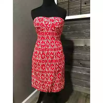 J Crew Red Strapless Lined Dress Women's Size 0 • $20