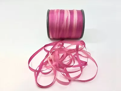 Hand Dyed Variegated Orchid Pink #35 Pure Silk Embroidery Ribbon 4mm 1/8  Wide • $6.91