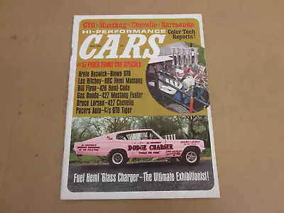 HI-PERFORMANCE CARS Magazine August 1966 Drag Race Muscle Mustang Chevelle GTO • $9