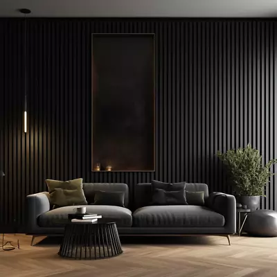 Charcoal Black Slatwall Panels Slat Wall 39cm X 242cm Wall Panelling Cladding • £189