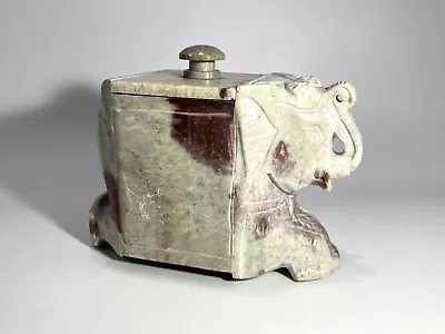 Marble Elephant Trinket Box By Magnova Vintage Carved Decorative Ornament • £30