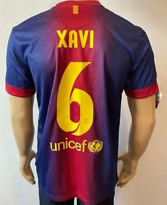 2012-2013 FC Barcelona Home Shirt Xavi LFP BNWT Size M • $172.44