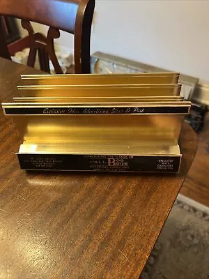 Vintage Brass Mail Letter Envelope Holder Desk Organizer Storage • $7