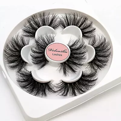 Veleasha Mink Eyelashes Faux 8D Wispy Fluffy Mink Lashes 25Mm Dramatic Long Fake • $10.21