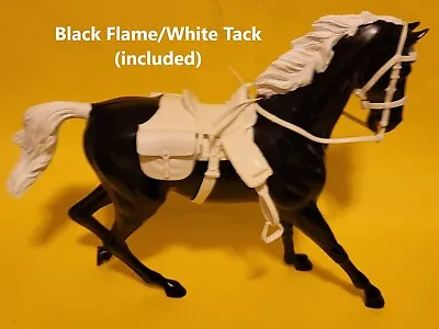 Custom  Black Flame  Horse Figure WITH White Tack Set Included Johnny West Marx • $69.99