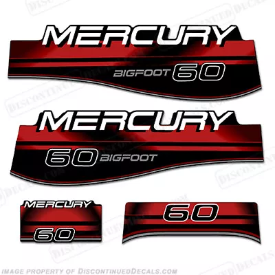 Fits Mercury 60hp Bigfoot Decals Red Outboard Motor Stickers Replacements Decal • $89.95