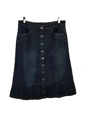 NWOT Jeans Skirt Womens Dark Blue Stretch Size 16P • $20