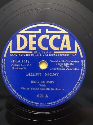 Bing Crosby – Silent Night/O Come All Ye Faithful 10  78rpm Decca 621 1935 VG • $7