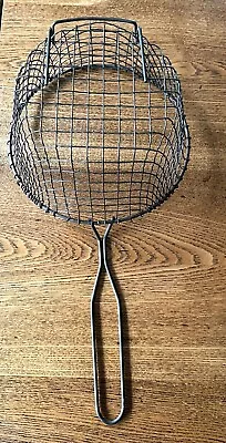 Vintage Wire Metal Fryer Basket With Handle Great For Farmhouse Decor • $10