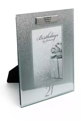 Personalised 21st Birthday Photo Frame Silver Glitter Gift FG59521-P • £13.08