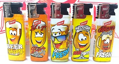 £6.99 • Buy 5 X PROF Turbo Jet Flame BEER Lighters Gas Lighter Refillable You Get ALL 5