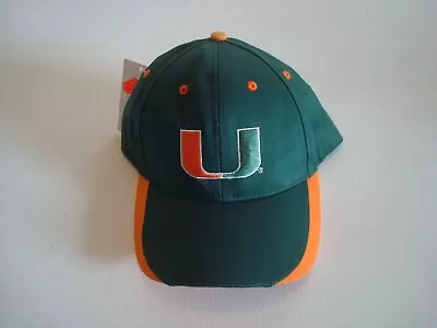 MIAMI HURRICANES BUFFALO SCRIPT  Strapback DEADSTOCK HAT CAP VINTAGE P5 • $23