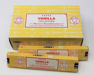 Satya Nag Champa VANILLA Incense Sticks: Choose 15 30 45 90 Or 180 Gm • $4.90