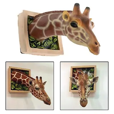  Giraffe Head Sculpture Wall Statue Ornament Figurines For • $25.35