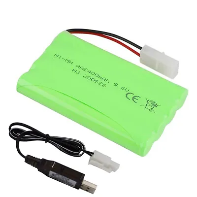 9.6V 2400mAH NI-MH Rechargeable Battery Pack For Radio Remote Control Car Toys • £13.89