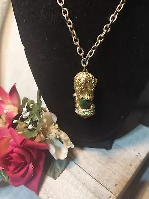 Vintage Eatate SWOBODA Style Lion Pendant Necklace  • $74.77