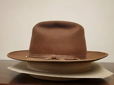 Beaver Brand Open Road/Strat Vintage Hat Brown Size 7 1/4+ 1950s • $67