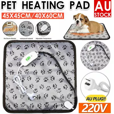 Waterproof Electric Pet Heat Pad Heated Heating Mat Blanket Dog Cat Bunny Bed AU • $6.99