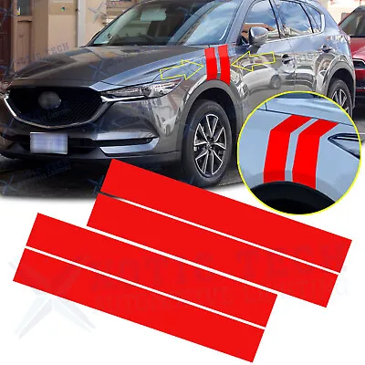 Rally Racing Red Side Door Fender Double Stripes Decal Stickers Trim Fit Mazda • $12.96