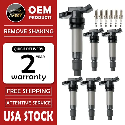 6X Ignition Coils + 6X Spark Plugs For Volvo S60 XC70 XC90 Land Rover LR2 UF594 • $93.84