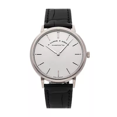 A. Lange & Sohne Saxonia Thin Manual White Gold Mens Strap Watch 211.026 • $16950