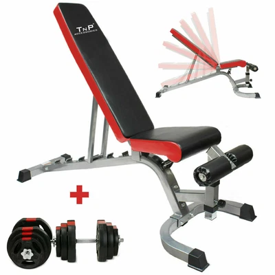 £129.99 • Buy Adjustable Weight Bench Multi Gym Workout Exercise Bench + 30KG Dumbbell Set