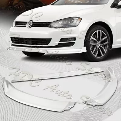 For 2014-2017 Volkswagen VW Golf MK7 Painted White Front Bumper Splitter Lip Kit • $49.99