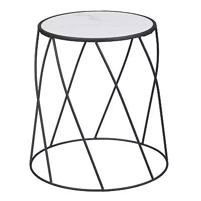 15  Round Matte Black Faux Marble Top Plant Stand • $16.48