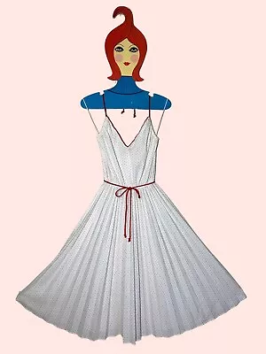 70s Vintage White Halter Summer Dress • $43