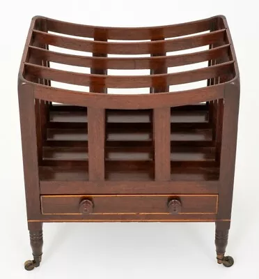 Mahogany Canterbury Antique Paper Magazine Rack • £1140