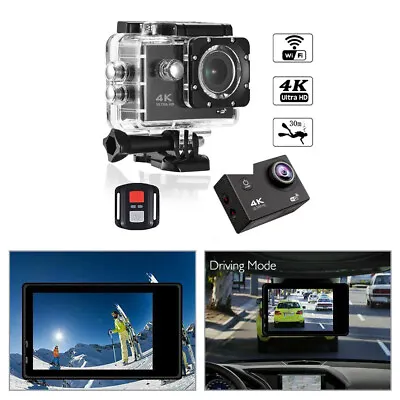 £20.44 • Buy 4K 1080P Action WiFi Camera DV Sports Camcorder Underwater Cam Waterproof Black