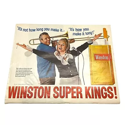 Winston Cigarettes Vintage Print Ad 1968 Super Kings! Singing Trombone Players • $16.97