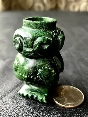 African Verdite Malachite Stone Tribal Art Unique Small Candle Holder • $14.99