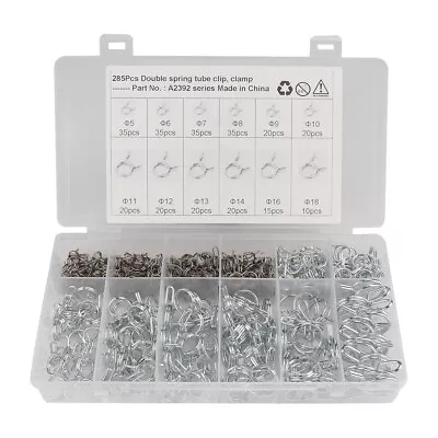 Motorcycle Spring Clips Double Wire Fuel Line Hose Tube Clamp Assortment Kit • $27.89