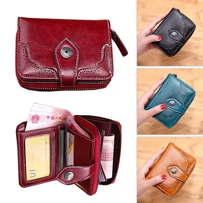 Women Small Coin Purse Card Zipper Leather Wallet Holder Mini Bag Handbag Clutch • £5.99