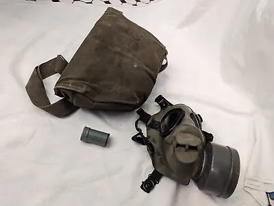 Korea Era US Army USMC M9A1 Gas Mask W/Carry Bag & Can Anti Dim Cloth OD Vintage • $45