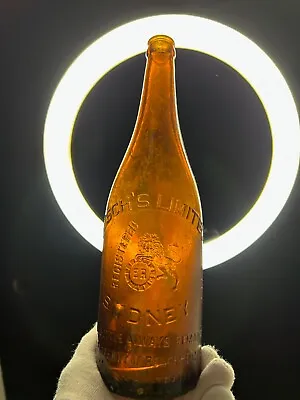 Reschs Brown Beer Bottle 30cm Vintage Antique Australian Long Neck Breweriana • $39.95