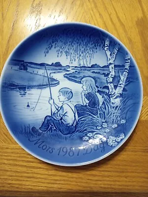 The Complete Angler 1987 Mors Dag 18th Ed. Old Copenhagen Blue Collector Plate • $10