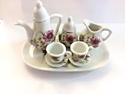 Royal Norfolk Greenbrier International Porcelain Mini Tea Set Purple Floral 8pcs • $12.32