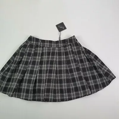 Zaful Forever Young Plaid Black Short Skirt Womens Size AU 8 Side Zip NWT • $12.20