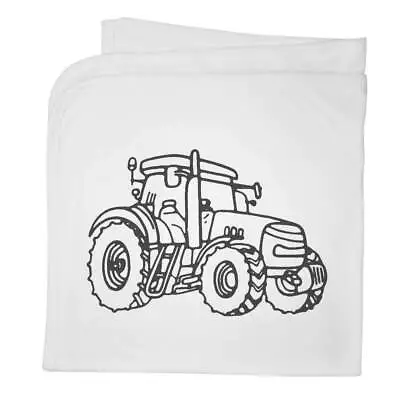 'Farm Tractor' Cotton Baby Blanket / Shawl (BY00014710) • £9.99