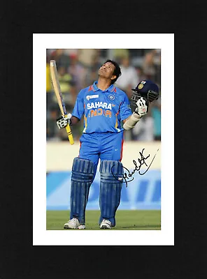 8X6 Mount SACHIN TENDULKAR Signed PHOTO Print Ready To Frame Gift India CRICKET • £7.49