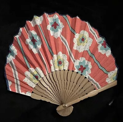 Japanese Odori Fan Geisha Dance Hand Held SENSU Folding Fan Floral Made In Japan • $9