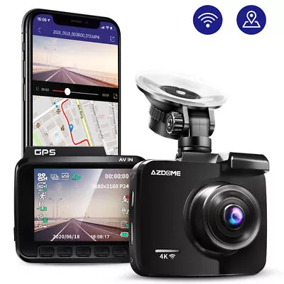 $77.99 • Buy AZDOME 4K 2160P Wifi GPS Car Dash Cam DVRs Video Camera Recorder Night Vision