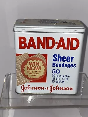 Band-Aid Plastic Bandages Empty Metal Storage Tin Johnson & Johnson Vintage 1983 • $9.95