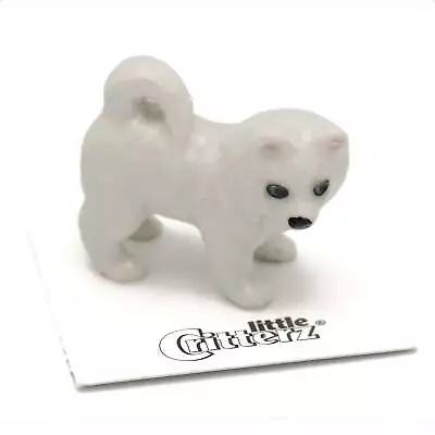 Little Critterz White Dog - Eskimo Dog  Eskie  - Miniature Porcelain Figurine • $12.99