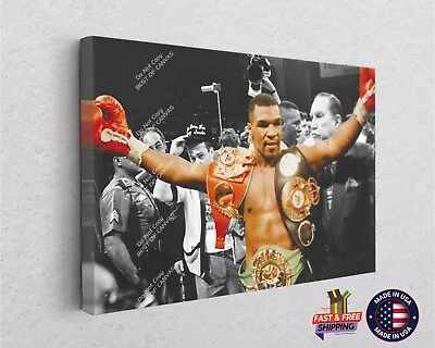 Mike Tyson Golden Belt Boxing Knock Canvas Décor Wall Art Print Room Painting • $36.29