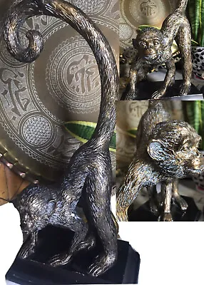 MONKEY Table Lamp Bronze Finish Maitland Smith Style Chinoiserie Chic Decor FUN • $225