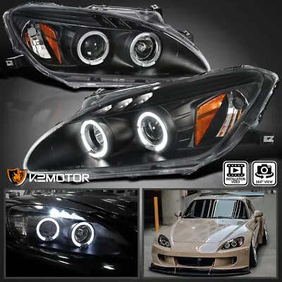 Fits Black 2004-2009 Honda S2000 AP2 LED Halo Projector Headlights Left+Right • $172.38