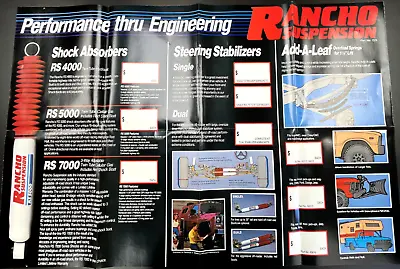 Original VINTAGE 1988 Rancho Suspension Dealer Poster Off-Road Parts NEW 22X33 • $40